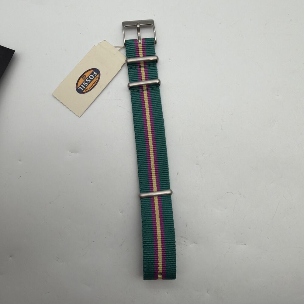 18mm Watch Band Strap Fossil watches Turquoise Pink Yellow Nylon Woven 3 Rings